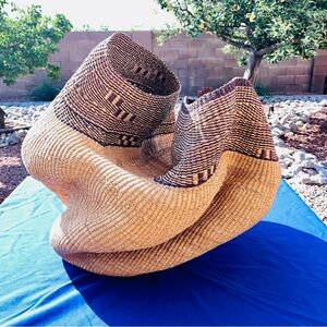 Pakurigo African tall grass decorative double head large handwoven basket vase